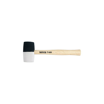 Rubber hammer with wooden handle