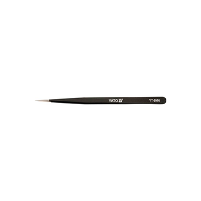 Straight antistatic tweezers 140 mm coated