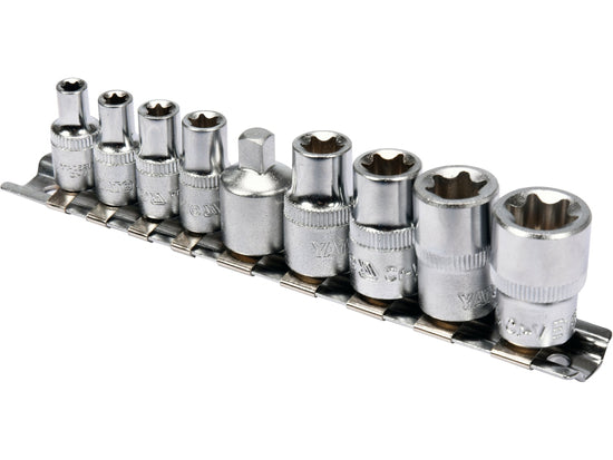 TORX SOCKET SET E5-E16, 9 PCS - YT-0520