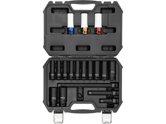 IMPACT SOCKET AND PROTECTIVE IMPACT SOCKET SET 1/2" 18PCS - YT-10566