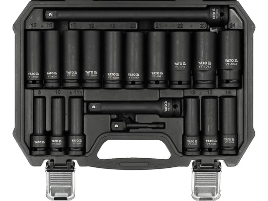 METRIC DEEP IMPACT SOCKET SET 1/2" 19PCS - YT-10556